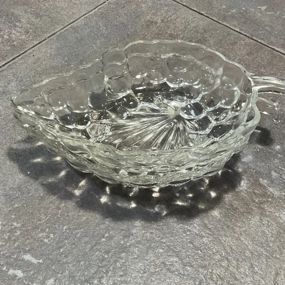 Anchor Hocking Clear Glass Leaf Dishes